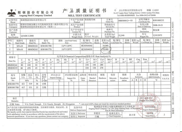 重慶昌潤金屬材料有限公司所賣耐候闆産品質量可靠